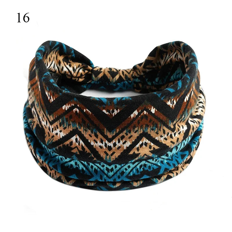 Women Hair Bands Headband Bohemian Sports Run Bandage Elastic Girl Wide Headband Print Wide Headwrap Headpiece Hairband Ladies