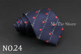 Cute Cartoon Pattern Animal Floral Printed Tie For Men Narrow Slim NeckTie Wedding Red Navy Party Ties Cravat Accessories Gifts