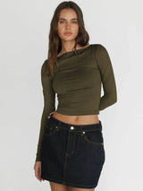 Long Sleeve T Shirt Women Autumn Winter Y2k Crop Top Casual Slim Fit Pullovers Solid O Neck T-shirts Streetwear Female Basic Tee