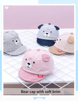 Baby Bear Baseball Cap New Spring Summer Cute Cartoon Solid Sunhat Boys Girls Cotton Snapback Caps Kid Hip Hop Fishing Hat 3-12M