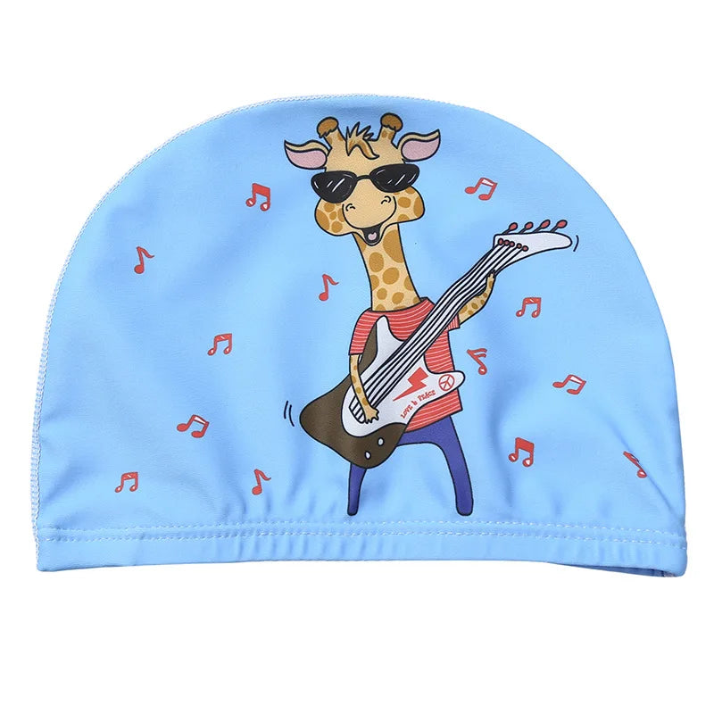 Children Cartoon Swimming Cap Kids Elastic Fabric Swiming Pool Water Sport Protect Ears Hat Swim Bathing Hats Caps Boys Girls