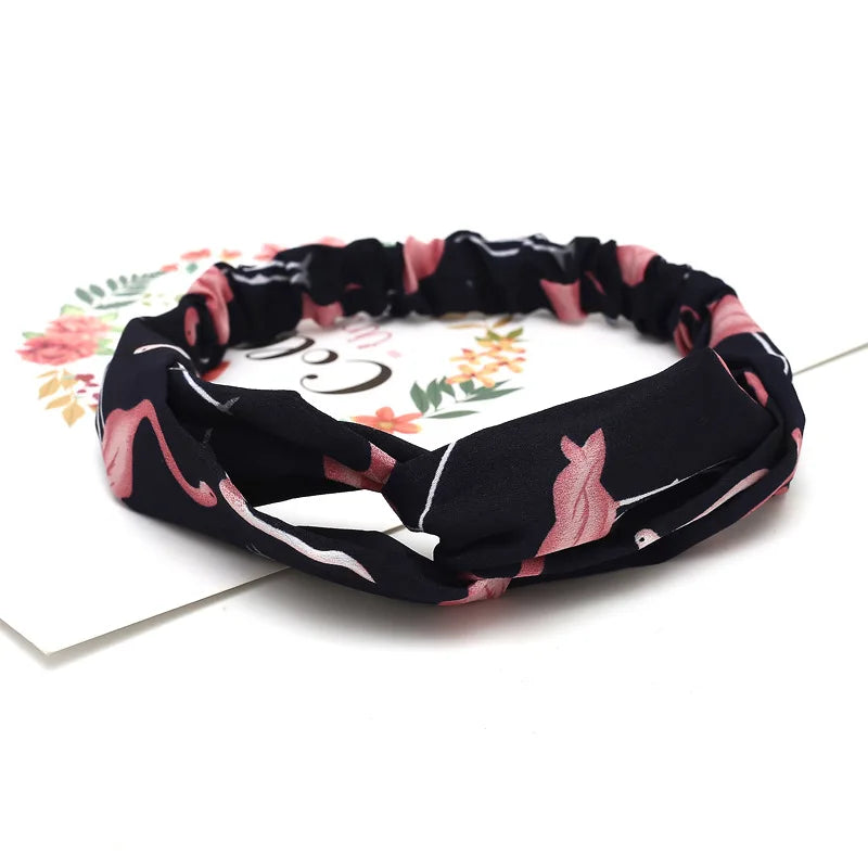 Women Headband New Fashion Hair Bands Bohemian Cross Elastic Hair Band For Ladies Black Purple Female Head band Hair Accessories