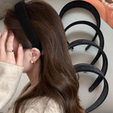 Fashion Autumn Winter Black Soft Velvet Cloth Hairbands for Women Girls Casual Shopping Face Washing Dress Up Hair Accessories