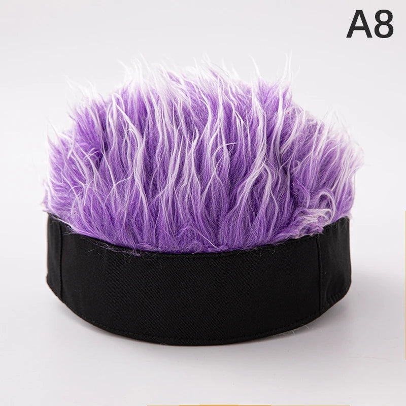 Baseball Cap Men Women Beanie Wig Hat Fun Short Hair Caps Breathable Soft for Party Toupee Hats Outdoor