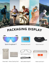 1 Set  Cycling Sports Glasses Polarized Lenses Fishing Golf Mountaineering Running Goggles