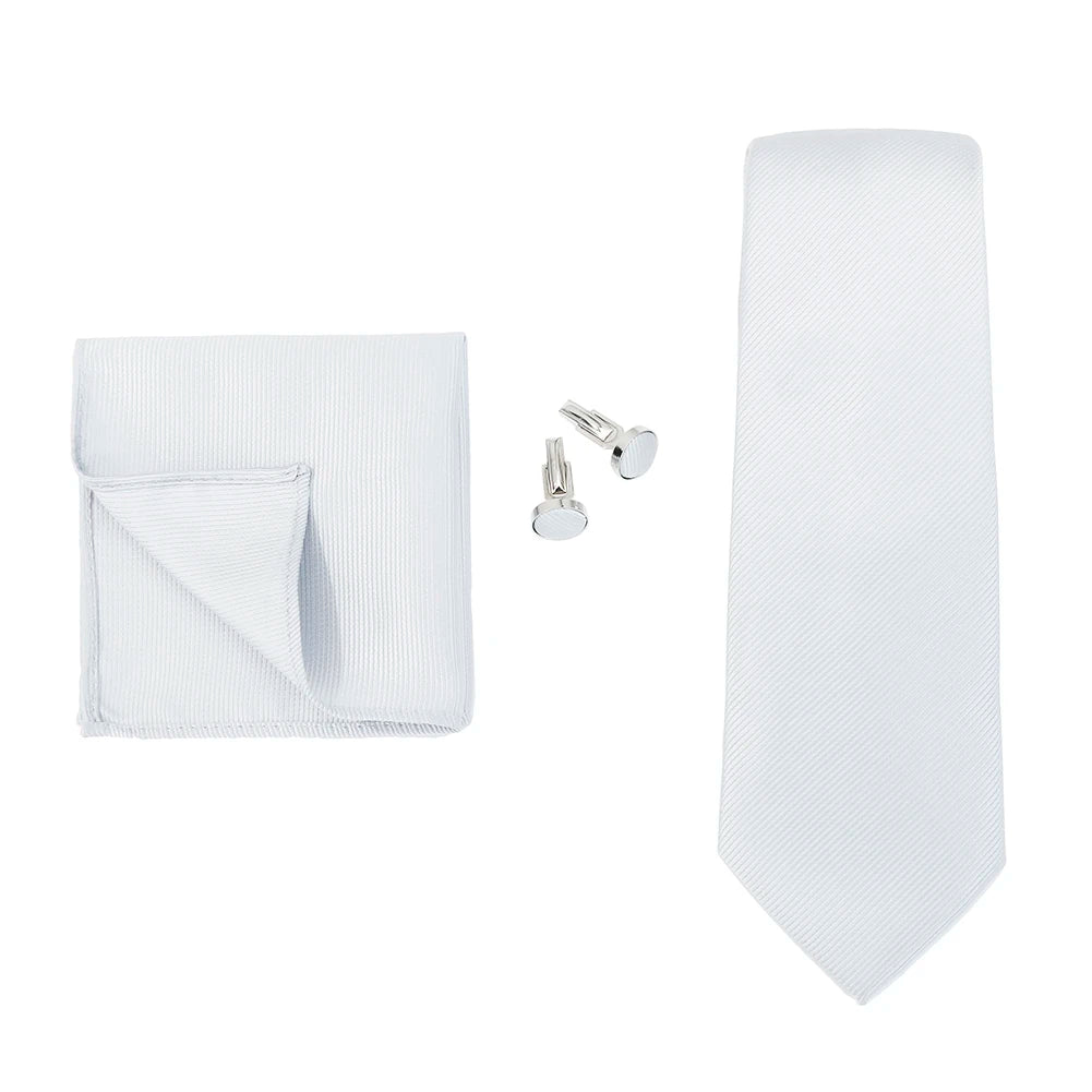 Corbata de marca de moda hecha a mano, sólida, con pañuelo y gemelos, para hombre, corbata, traje, camisa, accesorios de boda, regalos para hombre.