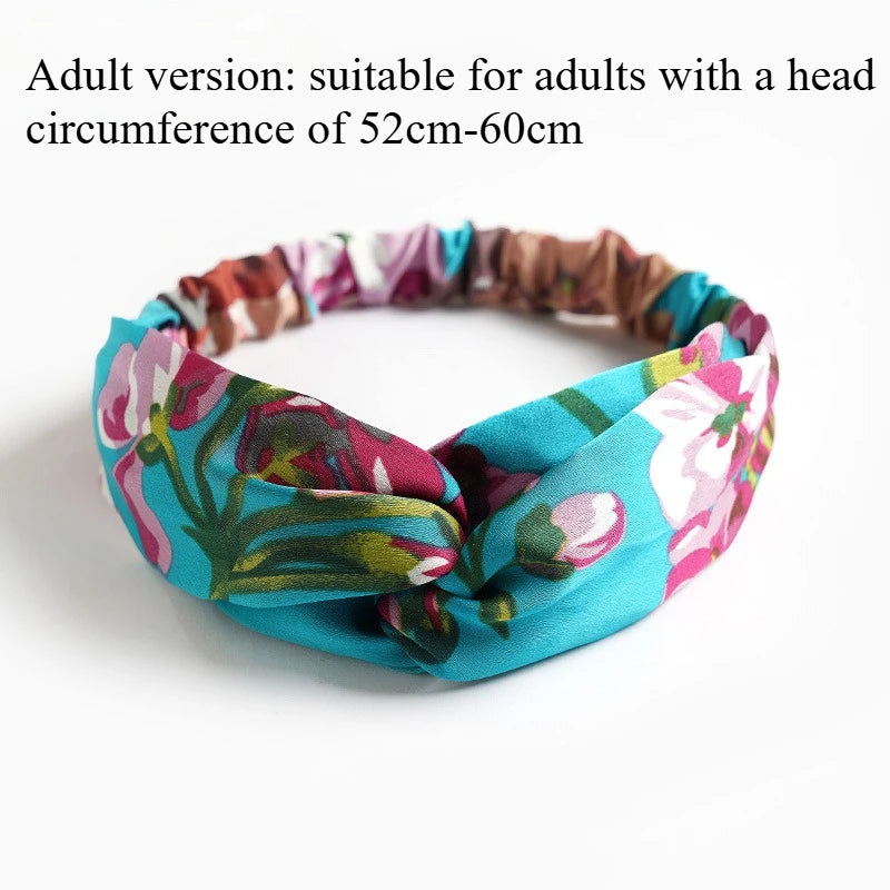 European and American silk elastic elastic cross headband, stylish, simple and versatile headband for parents and children