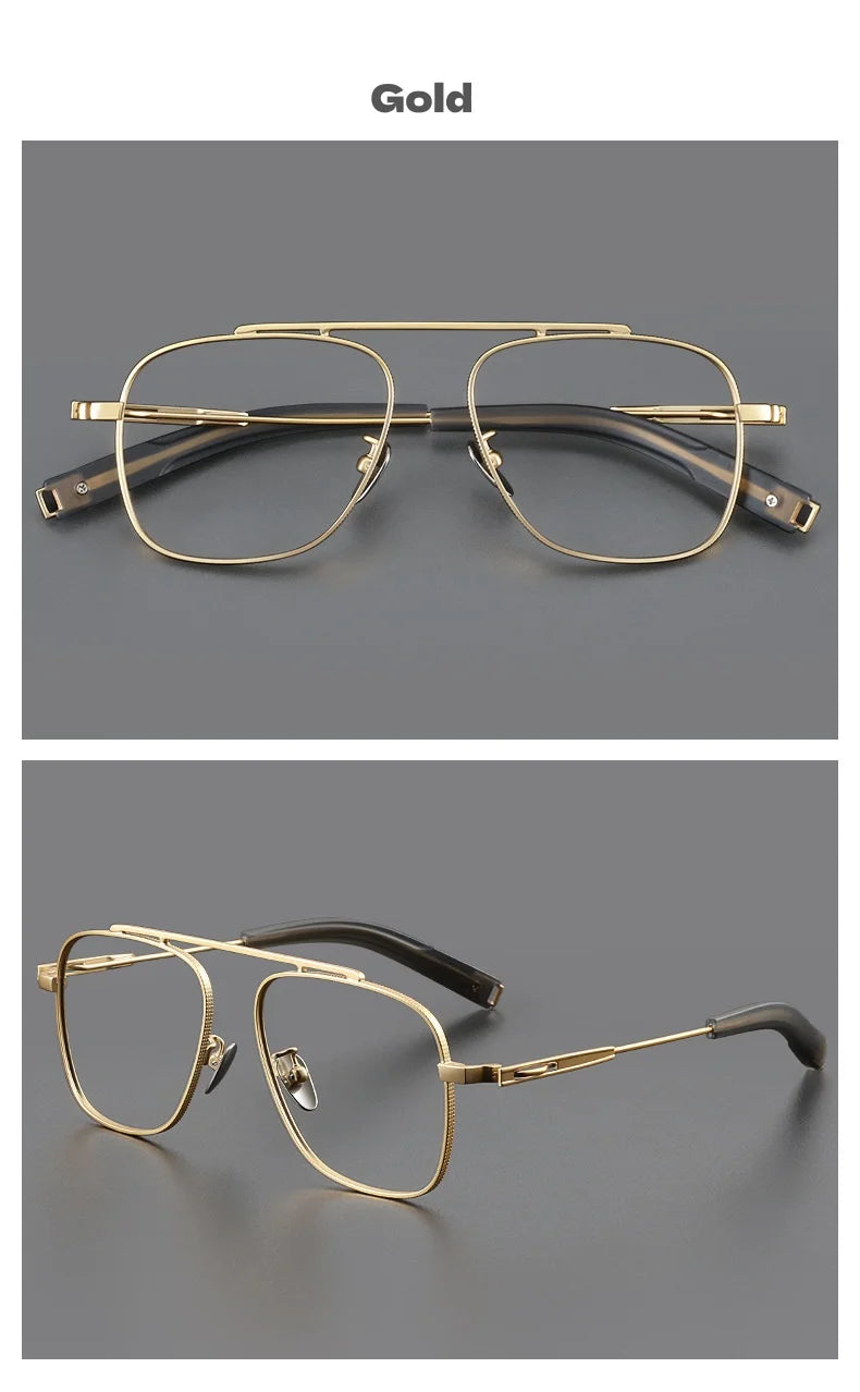 Titanium Double Beam Men's Glasses Frame Fashion Light Luxury Women's Glasses Frame Retro Optical Prescription Glasses Fram 105
