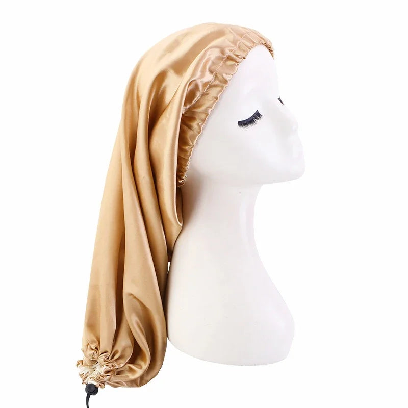 Unisex Elastic Bonnet Long Hair Sock Dreadlock Braids Cap Sleep Hats Head Wrap Turban Night Cap Hair Care Nightcap for Women Men