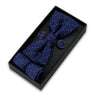 Bowtie Set For Men Gift Box Business Fashion Red Bow Tie Pocket Square Cufflinks Set Bowtie 3pcs For Wedding Hanky Cravatas Neck