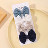 4Pcs/Set Lovely Cotton Bowknot Clips Safe Hairpins Girl Fresh Pastoral Hairclips Baby Hair Accessories Kids Print Hairgripe Gift