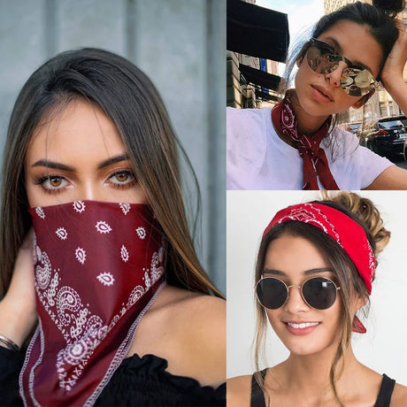 Fashion Scarf Bandana Headwraps For Women Girls Kids Vintage Four Seasons Square Hair Scarve Sports Hairscarf Bohemian Headbands