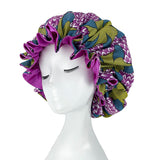 Double Layer Silky Satin Bonnet Women Sleeping Cap Large Reversible Satin Linned Night Sleep Headwrap Hat Hair Wrap Accessories