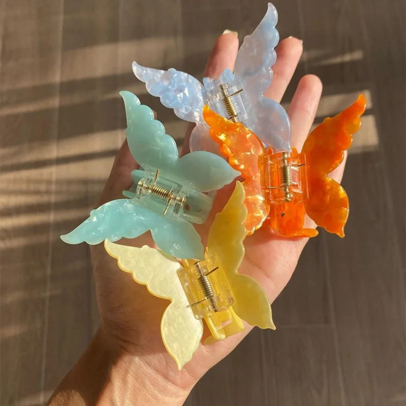 1PC French Butterfly Clip  Mermaid Hair Clip Acetic Acid Hair Clip Retro Back of Head Hair Accessories Hairpin.