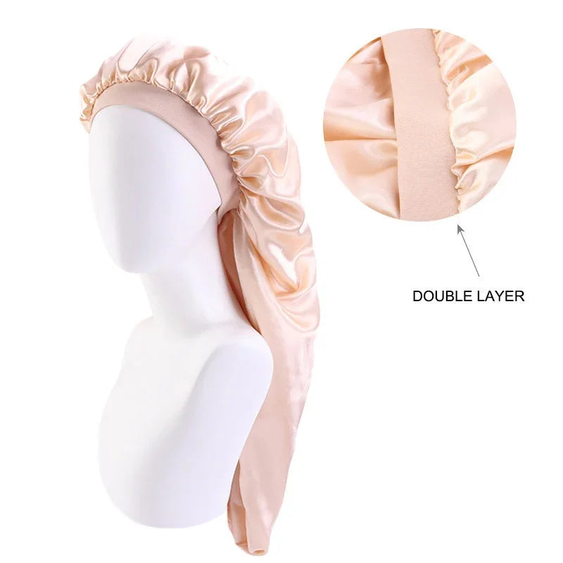 Unisex Elastic Bonnet Long Hair Sock Dreadlock Braids Cap Sleep Hats Head Wrap Turban Night Cap Hair Care Nightcap for Women Men