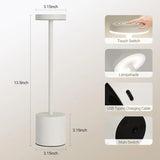 Rechargeable Table Lamp Touch Sensor LED Desktop Night Light Wireless Reading Lamp for Restaurant Hotel Bar Bedroom Decor Light