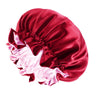 New Solid Elastic Double Layer Satin Bonnet Nightcap Women Night Sleep Hair Protection Hat Reversible Sleeping Hat Hair Care New