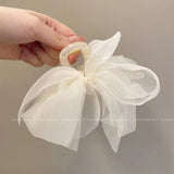 New Mesh Bow Grip Clip Female Ponytail Braid Hair Claw Clip Elegant Girl Hair Clip Hair Accessories Gift Headdress