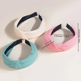 3Pcs Knotted Headbands for Women Girls Solid Color Hair Band Simple Cross Knot Hairbands Headwear Hair Accessories for Women