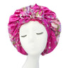 Soft Silky Print Satin Bonnet for Women Large Nightcap with Long Satin Ribbon Tie Band Bonnet Adjustable Wide Band Head Wrap Hat