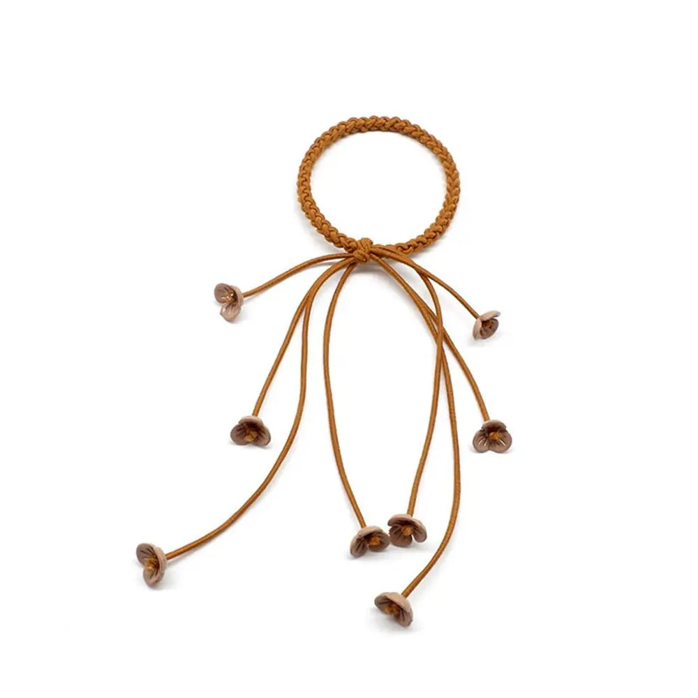 Handmade Cute Fashion Elastic Flower Ribbon Hair Ropes Rubber Band Hair Accessories Hair Ties