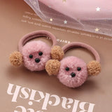 Hair Accessories Girls Ties Elastique Cheveux Fille Gomas Elasticas Furry Korean Kinder Kleding Rabbit Ears Scrunchie Headbands
