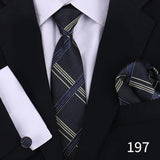 Tie For Men Classic Plaid Handkerchiefs Red Necktie Cufflinks For Men Blouse Business Wedding Accessories Women Collar Man Gift