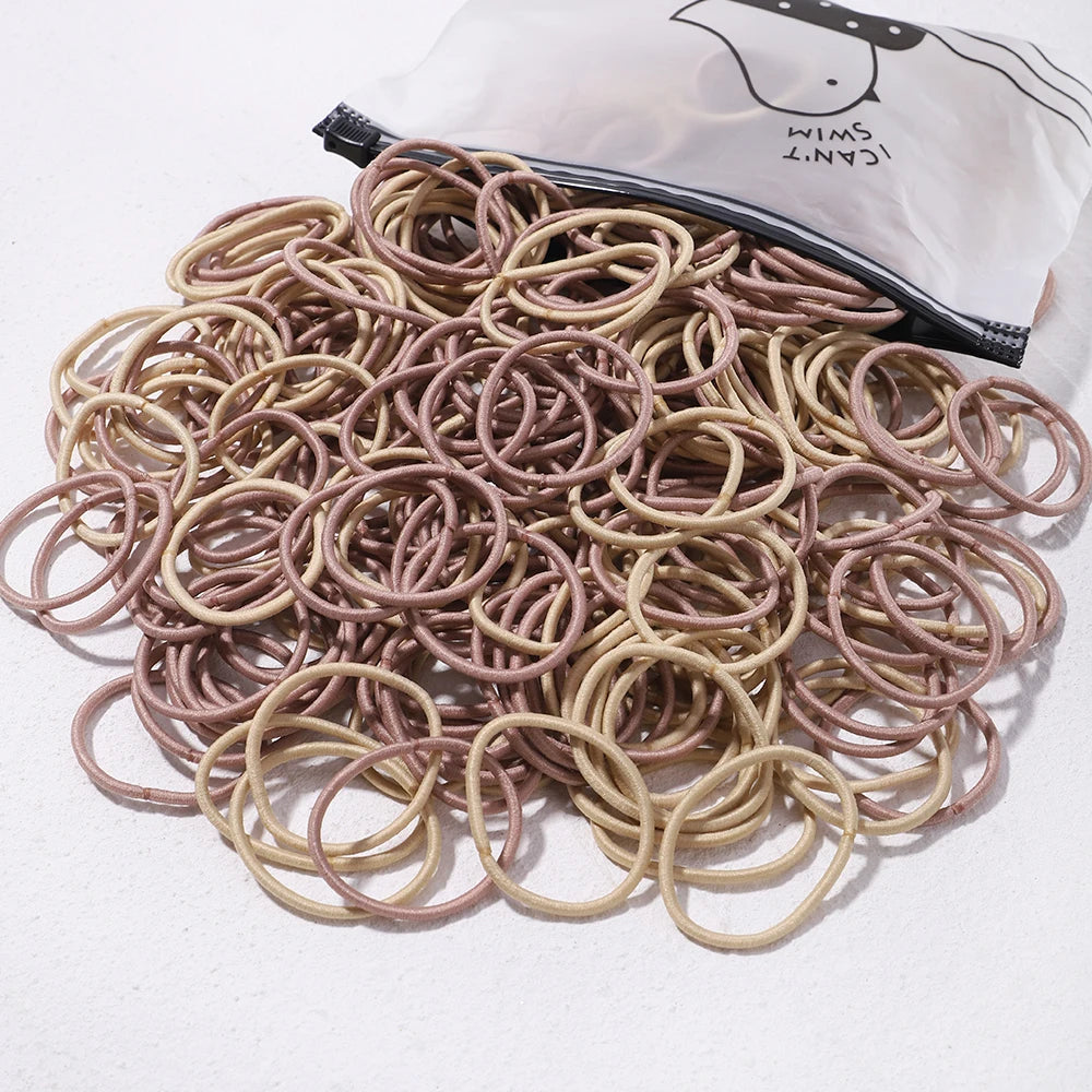 50PCS Macaron Rubber Band Hairband Headband High Elastic Durable Hair Ring Tied High Ponytail Women's Kids Hair Headwear