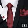 Luxury Tie Handkerchief Pocket Squares Cufflink Set Necktie For Men Blue Red Clothing Accessories