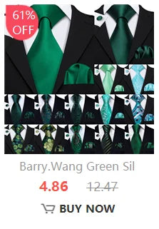 Barry.Wang Exquisite Children Tie Jacquard Silk Necktie HandKerchief for Child Boy Kids Party Birthday School 8 to 14 Years Old