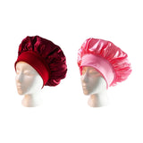 New Women's Satin Solid Wide-brimmed Sleeping Hat Unisex Head Wrap Elastic Band Cap Hair Care Bonnet Night Hat Bonnet De Nuit