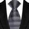 Luxury 8CM Mens Necktie Gray Sliver Color Dot Stripes Solid Tie For Man Groom Jacquard Woven Neck Tie For Business Wedding Party