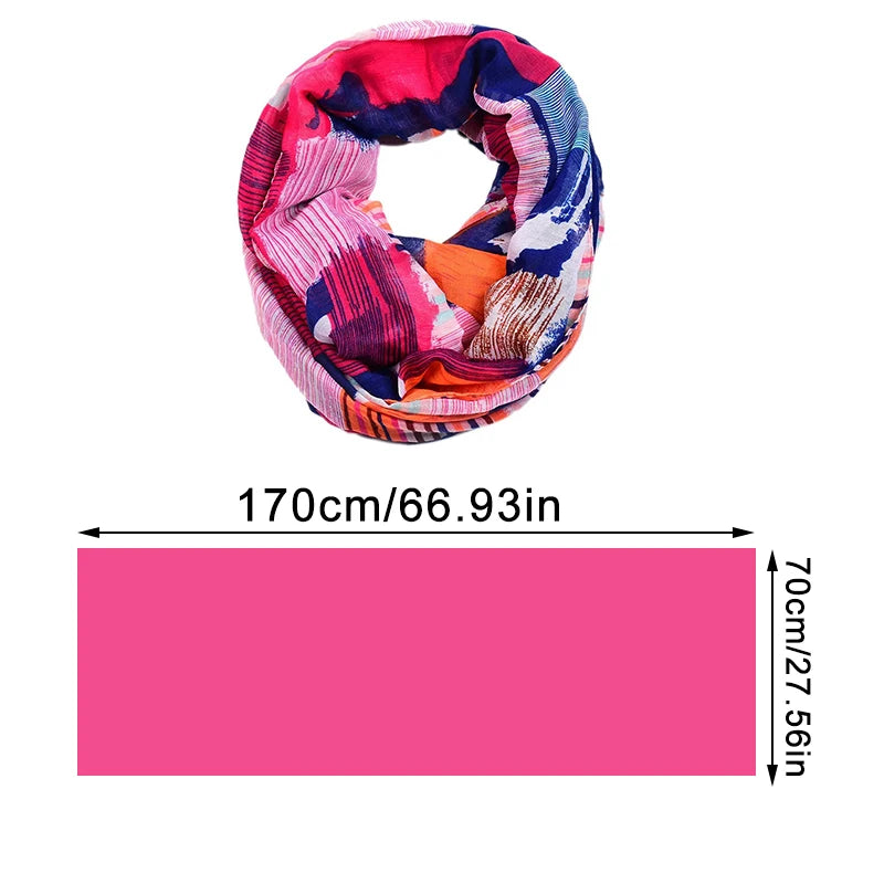 Bohemian Style Plaid Printed Scarf Soft Warm Thicken Neckerchief Fashion Silk Wool Scarves Y2k Design Snood Shawl Travel Blanket