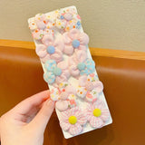 10 Pcs/Set New Baby Girl Cute Colors Flower Hair Bands Ponytail Holder Chilren Soft Scrunchies Rubber Kids Hair Accessories