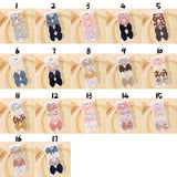4Pcs/Set Sweet Hair Bows Hair Clip Children Lovely Bowknot Hair Pins for Baby Girls Hair Accessories Print Hollow Hairgripe Gift