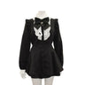 Japanese Style Gothic Y2k Lolita Plaid Rhinestone Bow Dress Shorts Set Sweet Women Puff Short Sleeve Button Shirt Party Dresses