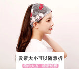 New Wide Headband for Women Ethnic Embroidery Flower Mesh Wide Edge Headbands Hibiscus Mutabilis Lace Bandaba Turban Headwear