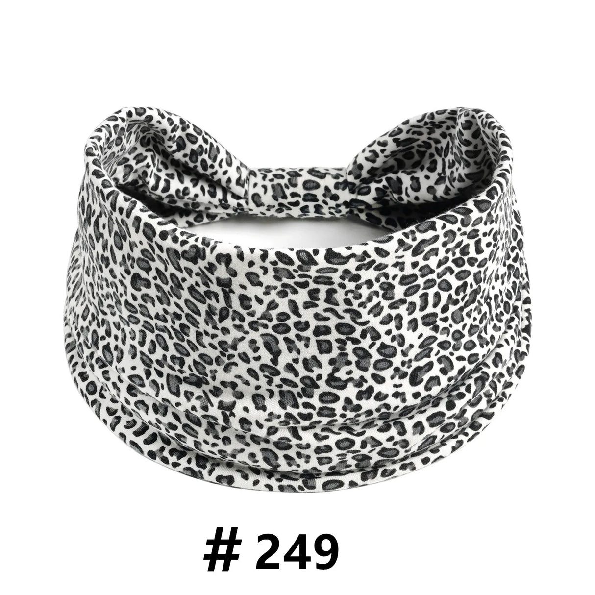Leopard Print Headbands for Women Wide Boho Turban Head Wraps Cotton Knotted Elastic Hairbands Non Slip Workout Hair Accessories