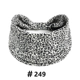 Leopard Print Headbands for Women Wide Boho Turban Head Wraps Cotton Knotted Elastic Hairbands Non Slip Workout Hair Accessories