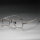 Vintage Small Square Oval 6.5g Ultra-Light Pure Titanium frame ，KJ45|Thin Frame of Golden Wire|For Men and Women