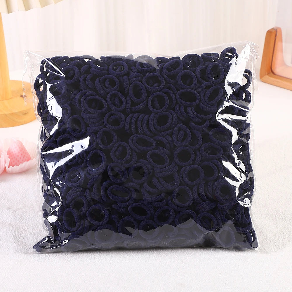 50/100/200Pcs Solid Color Hair Bands for Girls Kids Ponytail Hold Hair Tie Rubber Bands Hairhoop Scrunchie Hair Accessories