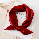 Solid Summer Scarf Fashion Lady  Scarves Silk Square Hair Shawl Wraps Neck Foulard Women Kerchief Bandana Head Hijab New