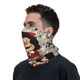 Comic Girl Scarf Neckerchief Neck Face Mask Polyester