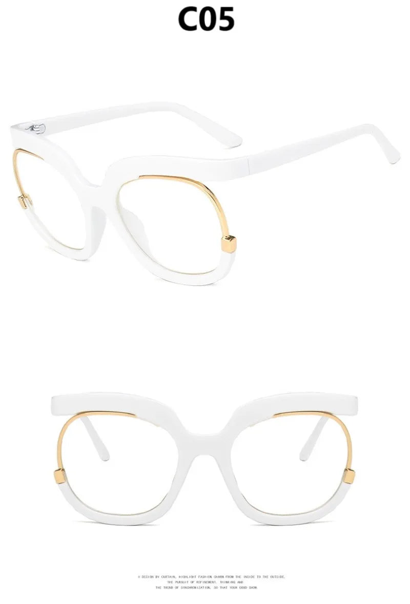 Clear Blue Ray Blocking Eyeglasses Large Glasses Frame Spectacle Frame for Women 2022 Anti-Blue Light Trend Round Eyeglasses