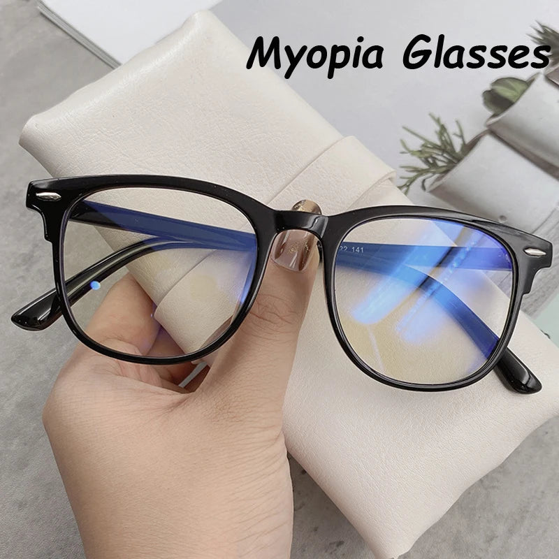Anti-Blue Light Blocking Near Sight Glasses Trend Women Men Myopia Eyeglasses Optical Spectacle Minus Eyewear Diopter 0 To -6.0