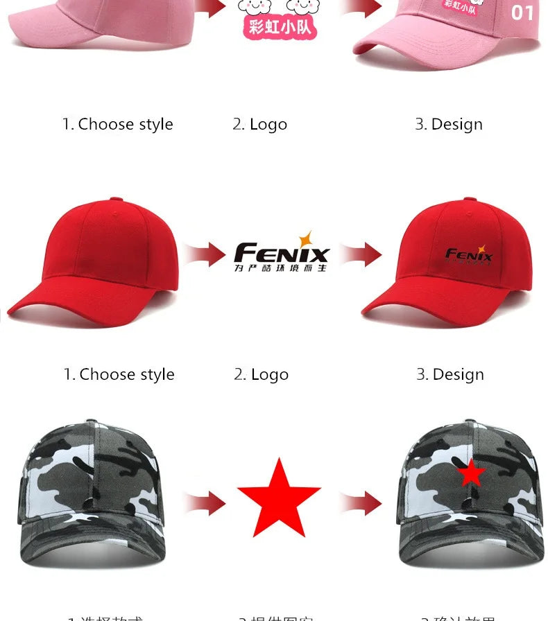 Kids casual custom baseball cap Boy girls parent-child sports hat Hip hop snapback hat with DIY logo design Gorros