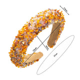 Women Headband Artificial Crystal Embellished Wide Band Headwear Elastic Anti-slip Luxury Fashion Ladies Hair Hoop Accessories 