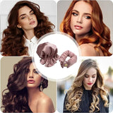 2 Sets Heatless Hair Curlers Silk Satin Hair Rollers Rod Wave No Heat Hair Curls Soft Sleeping Headband Ribbons Overnight Curls