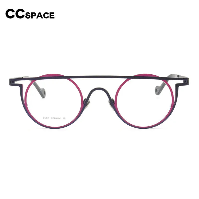 55266 Pure Titanium Glasses Frame Men Round Punk Eyewear 2022 New Male Classic Full Optical Prescription Eyeglasses Frames