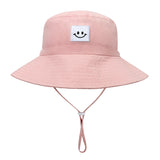 SMILE Baby Sunhat Summer Spring Kids Bucket Hat For Girls Boys Children Big Visor Cotton Sun Cap Beach Travel Panama Hats Caps